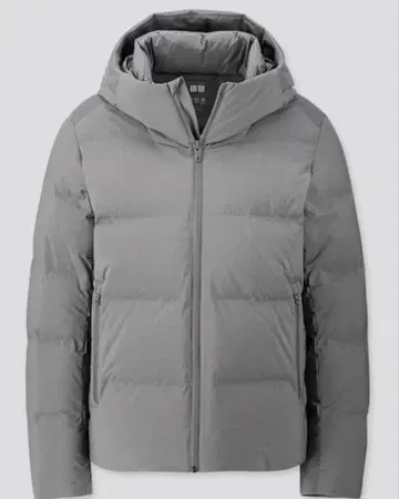 유니클로 UNIQLO 심리스 다운 후드티 그레이 M