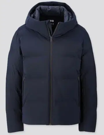 유니클로 UNIQLO 심리스 다운 후드티 네이비 M