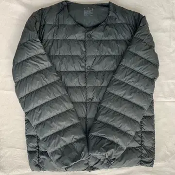 무인양품 경량 포켓터블 다운 자켓 다크 그레이 신사 XL