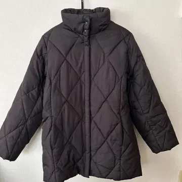 후드 탈부착 퀼팅 자켓 블랙