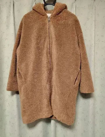 [ 미사용 ] COCO DEAL 후드 부착 코트 보아 자켓 브라운