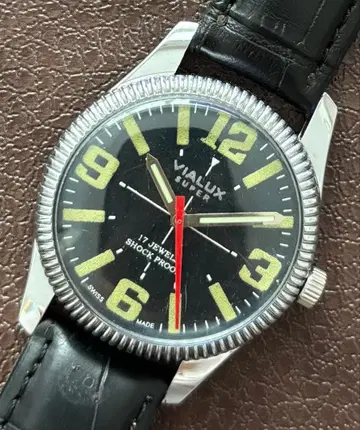 빈티지 손목시계 VIALUX 수동 태엽 남성용 손목시계