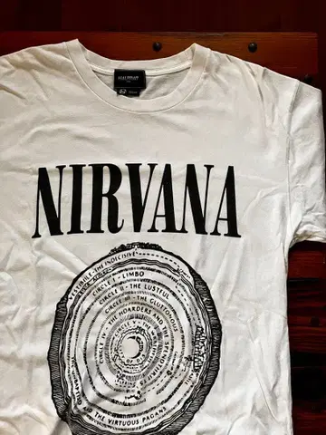 NIRVANA 화이트 T셔츠 M사이즈 연륜 하프맨