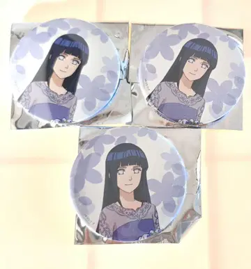 NARUTO 돌풍전 도쿄 캐릭터 스트릿 히나타 꽃 ver 캔뱃지 3개