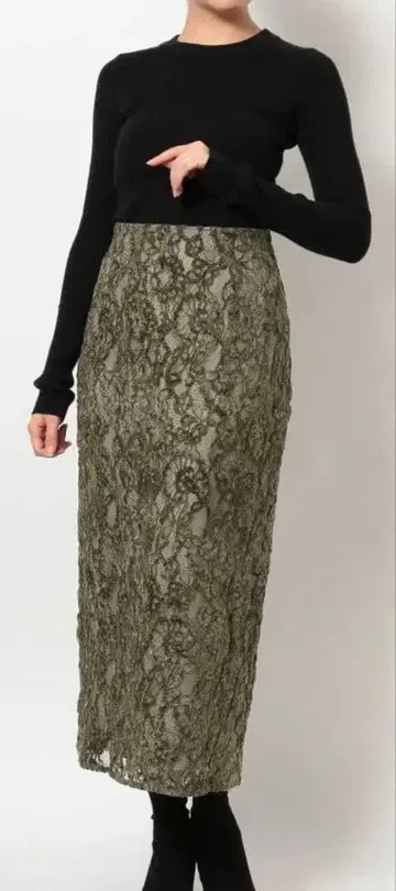 LAGUNAMOON () 몰 레이스 타이트 스커트 (카키)