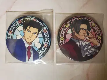 역전재판 나루호도 류이치 & 미츠루기 레이지 아토페스 특대형 캔뱃지 세트