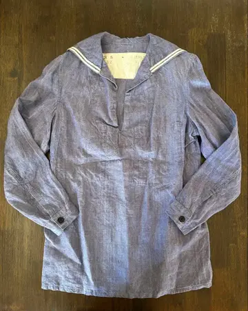 military vintage 60s 프랑스군 세일러 셔츠 린넨