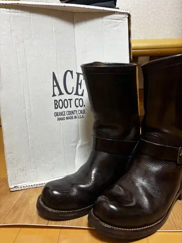 ACE BOOT CO. 엔지니어 부츠 브라운 8E 박스 포함