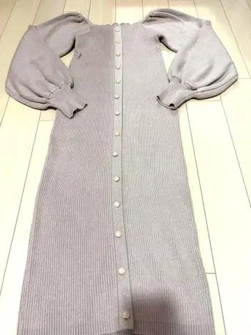 오프숄더 리브 니트 원피스