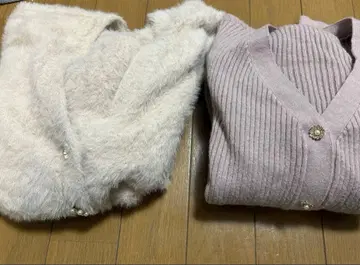 [ 세트 ] 핑크 그레이지 & 베이지 부드러운 니트 세트