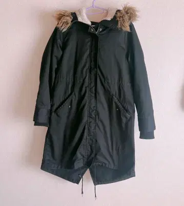 블랙 퍼 모즈 코트