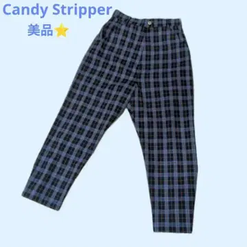 새상품급 Candy Stripper 체크 백 지퍼 팬츠