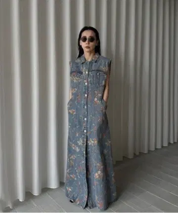 FIORE PRINT DENIM DRESS ameri vintage