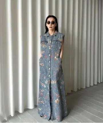 FIORE PRINT DENIM DRESS ameri vintage