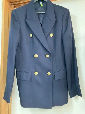 아나이 ANAYI 울 드라이 트윌 더블 자켓 (네이비)