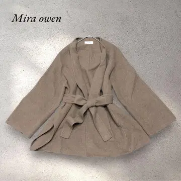[새상품급] 미라 오웬 숏 숄 스타일 노카라 코트 토퍼 벨트