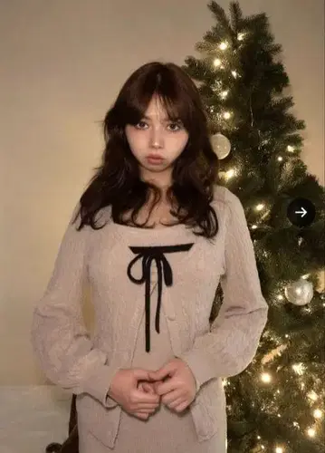 andmary bebe Sugar 니트 가디건 핑크