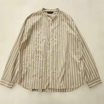 OURHOME 면 100% 반슈 직물 셔츠 베이지 계열