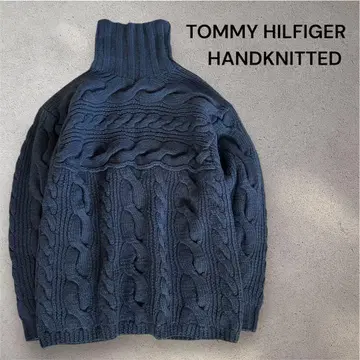 구제 의류 90's TOMMY HILFIGER 핸드 니트 스웨터 네이비