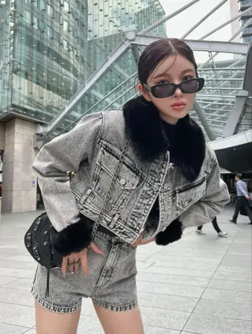 Darich 퍼 케미컬 데님 자켓 F 사이즈 블랙