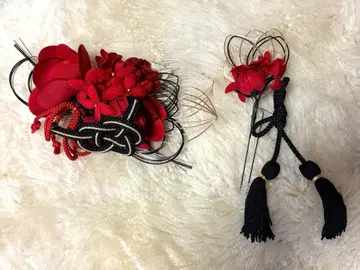 머리 장식 헤어 액세서리 성인식 짙은 빨간색