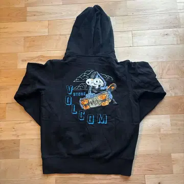 VOLCOM 블랙 집업 후드티 키즈 M