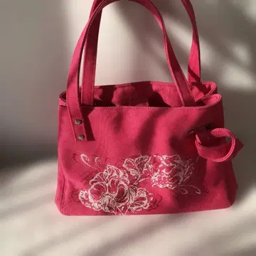 TAKEYARI 쿠라시키 캔버스백 꽃 토트백 핑크