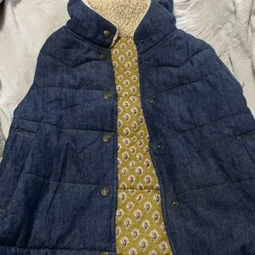 리버서블 다운 베스트 데님/올리브