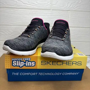 SKECHERS Slip-Ins 그레이/블랙/핑크 24.5cm
