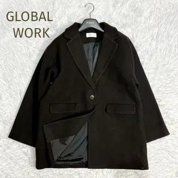 새상품급 GLOBAL WORK 숏 기장 코트 자켓 오버 사이즈 블랙 M