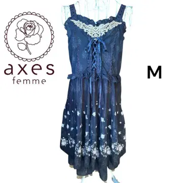 axes femme 네이비 슬리브리스 원피스 M