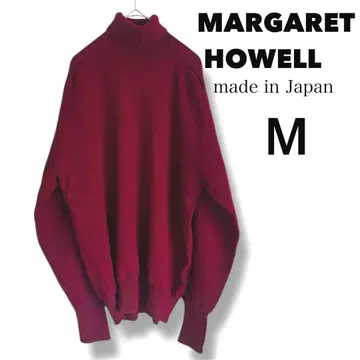 마가렛호웰 레어 일본제 니트 남성용 스웨터 빨간색 긴팔