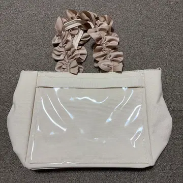 A4 이타백 베이지 A4 다기능 2WAY 핸들 프릴 토트백