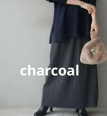 신상 뤼미에 플리츠 라인 스커트 CHARCOAL Lumier