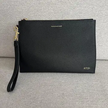 메종 드 사브레 파우치 블랙 가죽 스트랩