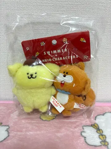 [ 새상품 ] 산리오 SWIMMER 폼폼푸딩 마스코트 홀더 세트