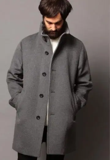 BY W 페이스 멜톤 레이즈드넥 코트