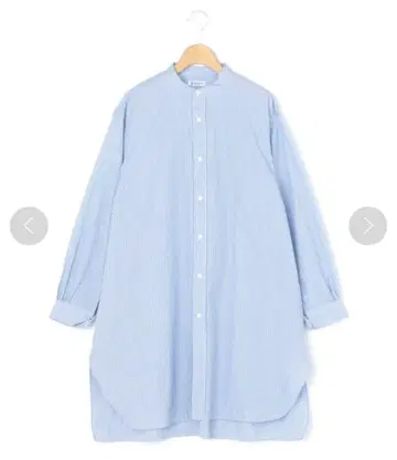 [한정 가격 인하] ORCIVAL 오르치발 스트라이프 밴드 카라 롱 셔츠