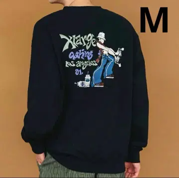 엑스라지 자수 맨투맨 트레이닝복 블랙 스트릿