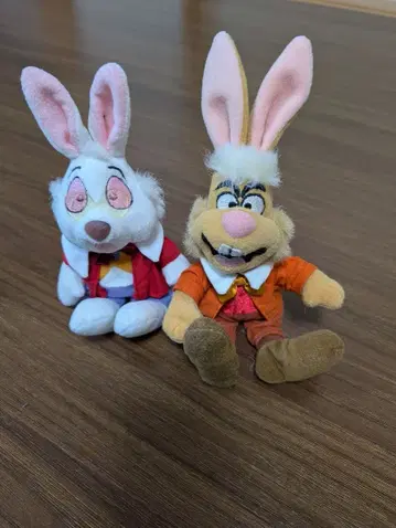 디즈니 스토어 구매 원더랜드의 앨리스 화이트 토끼와 3월 토끼 봉제 인형