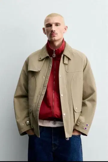 CHAMPION ZARA 패치 포켓 트렌치코트 L