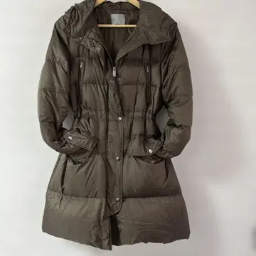 띠어리 다크 브라운 후드 부착 다운 자켓