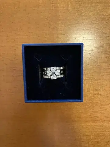 폴리폴리 SV925 하트형 크리스탈 반지 3개 세트 9호