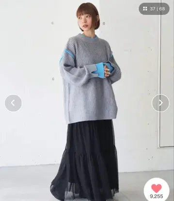 tiptop  배색 레이어드 풀오버