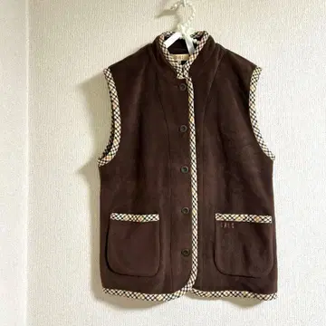 [ 미사용 새상품 ] DAKS 브라운 플리스 베스트 M