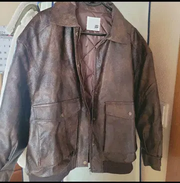 남성용 인조 가죽 점퍼