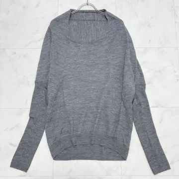 mizuiroind 돌먼 슬리브 니트 스퀘어 넥 그레이