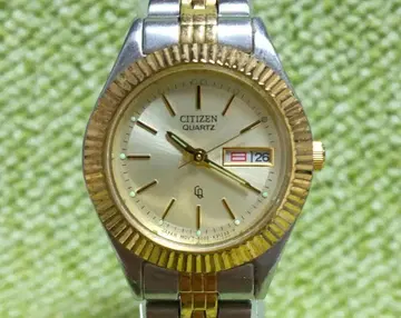 [ 작동품 ] CITIZEN 여성용 손목시계 쿼츠 콤비 컬러 톱니 베젤