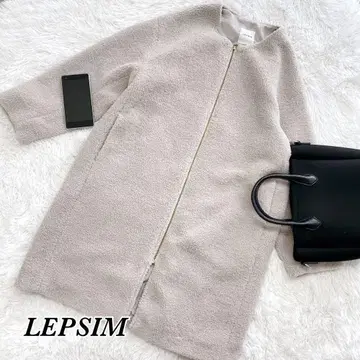 렙심/롱 코트/노카라/보아/코튼/루즈핏 L 사이즈