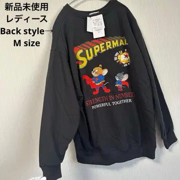 새상품 톰과 제리 슈퍼맨 블랙 M 여성용 트레이닝복